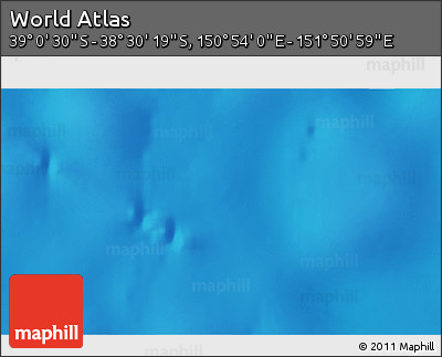 Physical 3D Map of the Area around 38° 45' 25" S, 151° 22' 30" E
