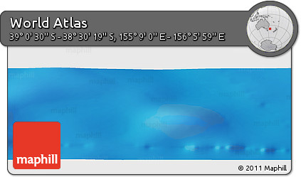 Physical Panoramic Map of the Area around 38° 45' 25" S, 155° 37' 30" E