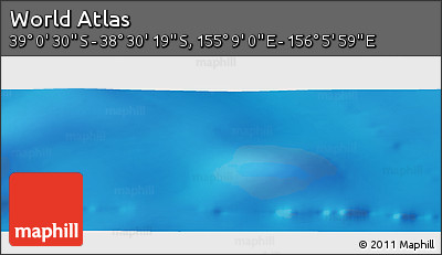 Physical Panoramic Map of the Area around 38° 45' 25" S, 155° 37' 30" E