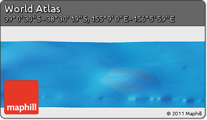 Physical Panoramic Map of the Area around 38° 45' 25" S, 155° 37' 30" E