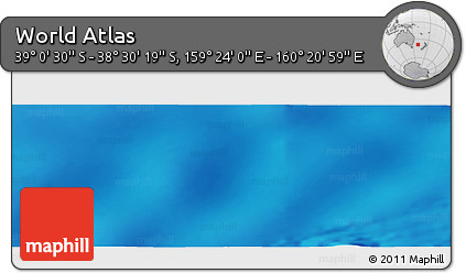 Physical Panoramic Map of the Area around 38° 45' 25" S, 159° 52' 30" E