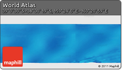 Physical Panoramic Map of the Area around 38° 45' 25" S, 159° 52' 30" E