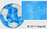 Shaded Relief Location Map of the area around 38° 45' 25" S, 15° 13' 29" W