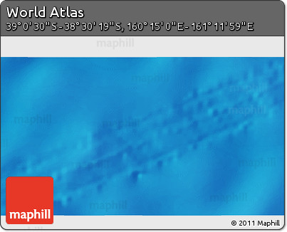 Physical 3D Map of the Area around 38° 45' 25" S, 160° 43' 29" E