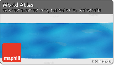 Physical Panoramic Map of the Area around 38° 45' 25" S, 162° 25' 30" E