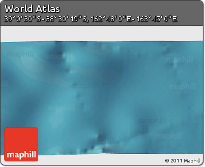 Satellite 3D Map of the Area around 38° 45' 25" S, 163° 16' 30" E