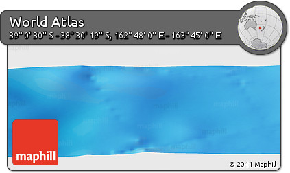 Physical Panoramic Map of the Area around 38° 45' 25" S, 163° 16' 30" E