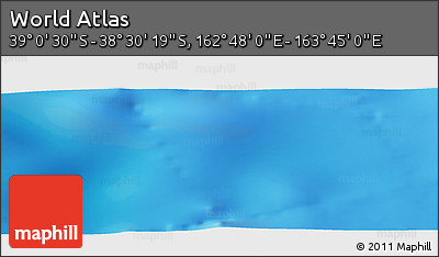 Physical Panoramic Map of the Area around 38° 45' 25" S, 163° 16' 30" E