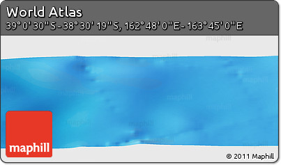 Physical Panoramic Map of the Area around 38° 45' 25" S, 163° 16' 30" E
