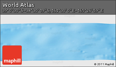 Physical Panoramic Map of the Area around 38° 45' 25" S, 164° 58' 29" E