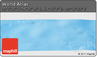 Physical Panoramic Map of the Area around 38° 45' 25" S, 164° 58' 29" E