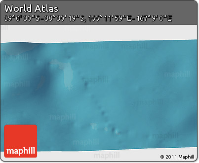 Satellite 3D Map of the Area around 38° 45' 25" S, 166° 40' 30" E