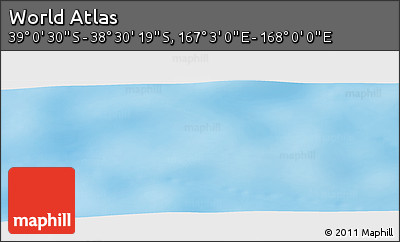 Physical Panoramic Map of the Area around 38° 45' 25" S, 167° 31' 30" E