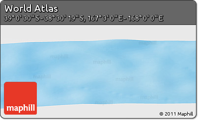 Physical Panoramic Map of the Area around 38° 45' 25" S, 167° 31' 30" E