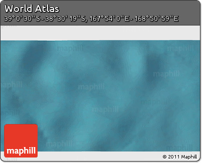 Satellite 3D Map of the Area around 38° 45' 25" S, 168° 22' 30" E