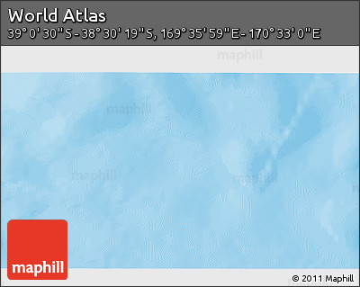 Physical 3D Map of the Area around 38° 45' 25" S, 170° 4' 29" E