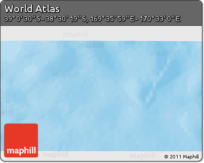 Physical 3D Map of the Area around 38° 45' 25" S, 170° 4' 29" E