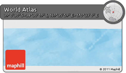 Physical Panoramic Map of the Area around 38° 45' 25" S, 170° 4' 29" E