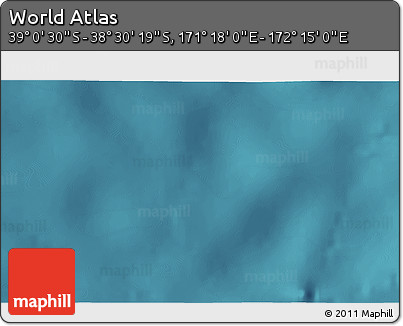 Satellite 3D Map of the Area around 38° 45' 25" S, 171° 46' 30" E