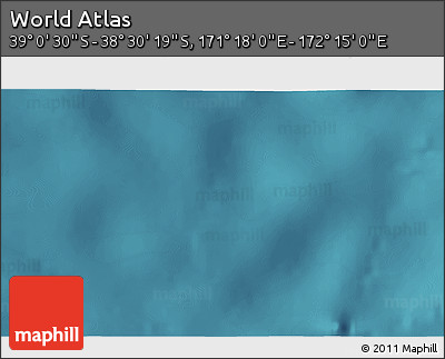 Satellite 3D Map of the Area around 38° 45' 25" S, 171° 46' 30" E