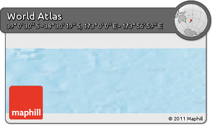 Physical Panoramic Map of the Area around 38° 45' 25" S, 173° 28' 29" E