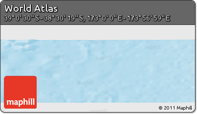 Physical Panoramic Map of the Area around 38° 45' 25" S, 173° 28' 29" E