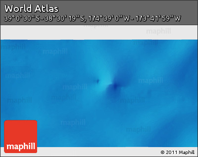 Shaded Relief 3D Map of the Area around 38° 45' 25" S, 174° 10' 30" W