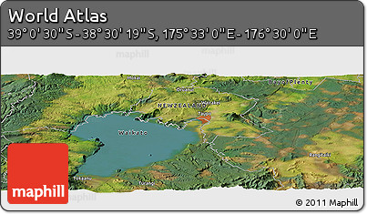 Satellite Panoramic Map of the Area around 38° 45' 25" S, 176° 1' 30" E