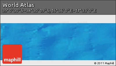 Physical Panoramic Map of the Area around 38° 45' 25" S, 17° 4' 30" E