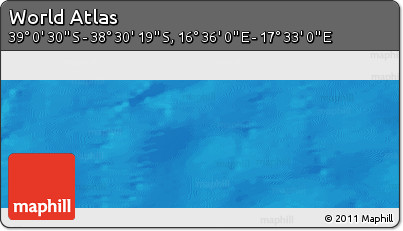 Physical Panoramic Map of the Area around 38° 45' 25" S, 17° 4' 30" E