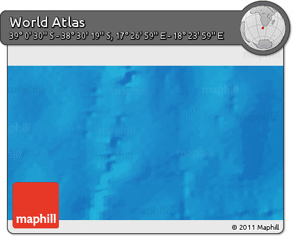 Physical 3D Map of the Area around 38° 45' 25" S, 17° 55' 29" E