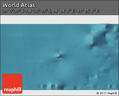 Satellite 3D Map of the Area around 38° 45' 25" S, 18° 46' 29" E