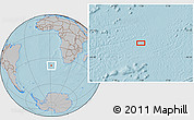 Gray Location Map of the area around 38° 45' 25" S, 1° 46' 29" E, hill shading