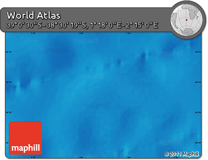 Physical Map of the Area around 38° 45' 25" S, 1° 46' 29" E