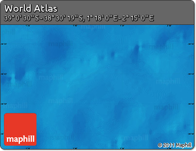 Physical Map of the Area around 38° 45' 25" S, 1° 46' 29" E