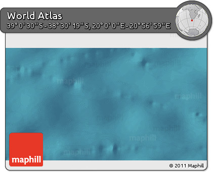 Satellite 3D Map of the Area around 38° 45' 25" S, 20° 28' 30" E