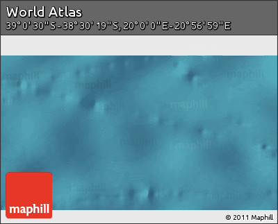 Satellite 3D Map of the Area around 38° 45' 25" S, 20° 28' 30" E