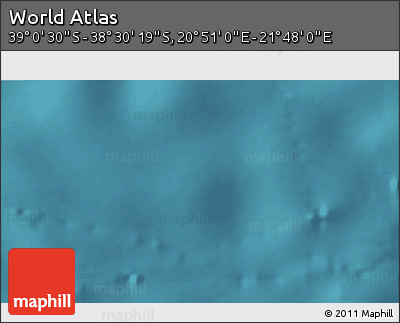 Satellite 3D Map of the Area around 38° 45' 25" S, 21° 19' 30" E