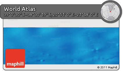 Physical Panoramic Map of the Area around 38° 45' 25" S, 21° 19' 30" E