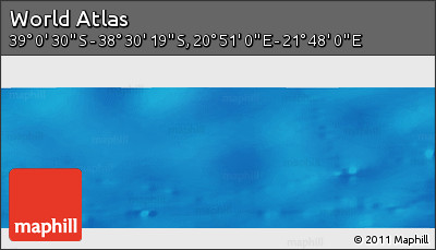 Physical Panoramic Map of the Area around 38° 45' 25" S, 21° 19' 30" E