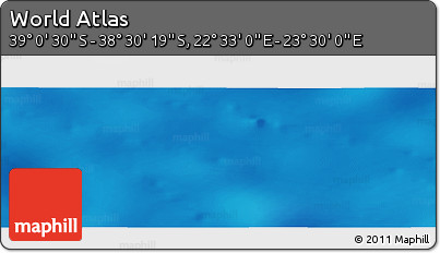 Shaded Relief Panoramic Map of the Area around 38° 45' 25" S, 23° 1' 29" E