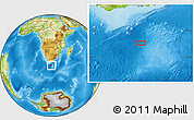 Physical Location Map of the area around 38° 45' 25" S, 23° 52' 30" E