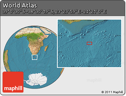 Satellite Location Map of the Area around 38° 45' 25" S, 23° 52' 30" E
