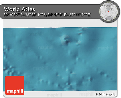 Satellite 3D Map of the Area around 38° 45' 25" S, 24° 43' 30" E