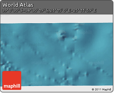 Satellite 3D Map of the Area around 38° 45' 25" S, 24° 43' 30" E