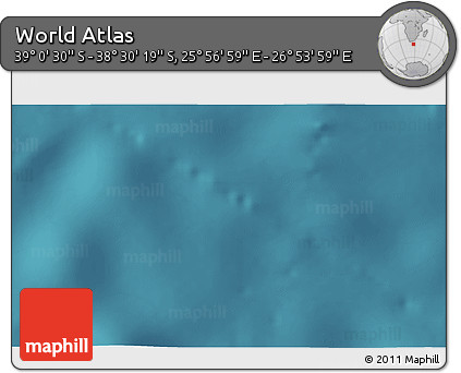 Satellite 3D Map of the Area around 38° 45' 25" S, 26° 25' 29" E