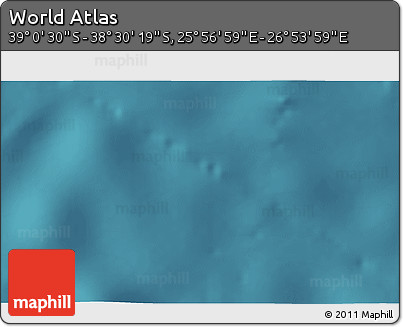 Satellite 3D Map of the Area around 38° 45' 25" S, 26° 25' 29" E