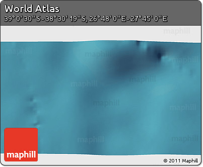 Satellite 3D Map of the Area around 38° 45' 25" S, 27° 16' 29" E
