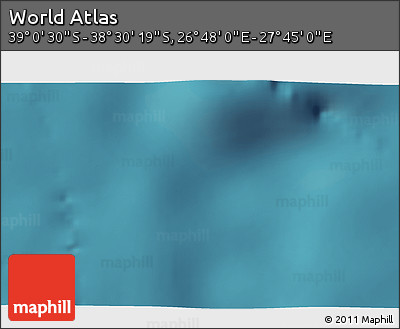Satellite 3D Map of the Area around 38° 45' 25" S, 27° 16' 29" E