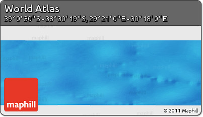 Physical Panoramic Map of the Area around 38° 45' 25" S, 29° 49' 30" E